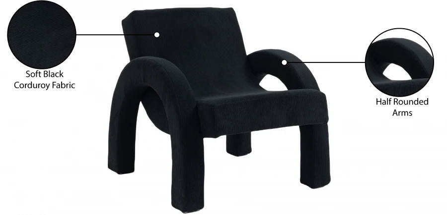 Corduroy Fabric Upholstered Accent Chair - Image 10