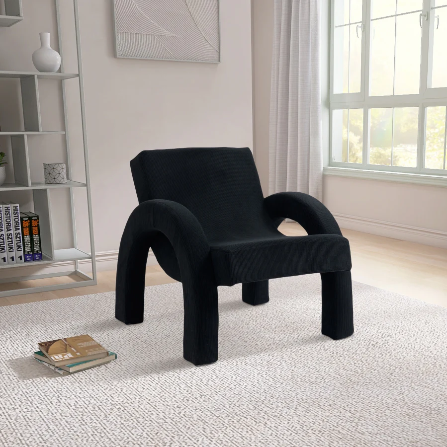 Corduroy Fabric Upholstered Accent Chair - Image 2