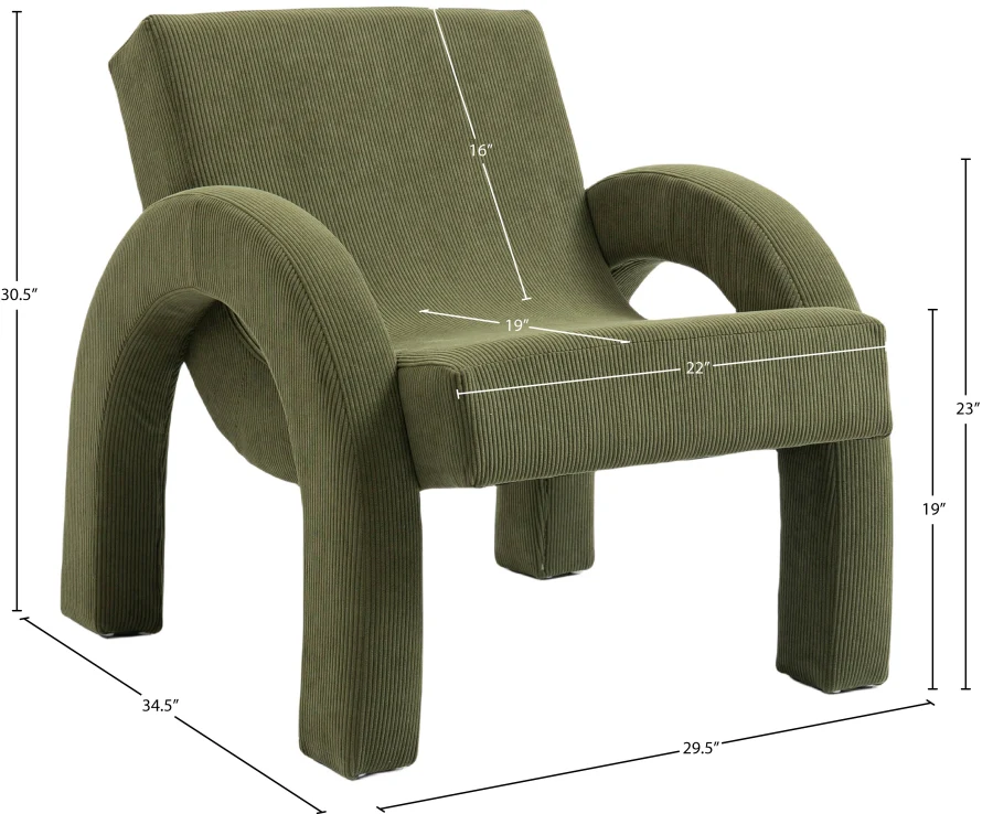 Corduroy Fabric Upholstered Accent Chair - Image 29