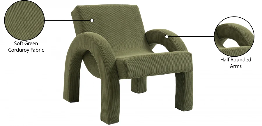 Corduroy Fabric Upholstered Accent Chair - Image 30