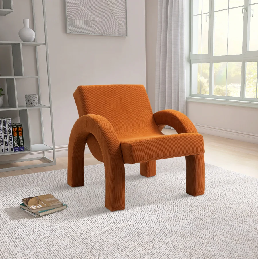 Corduroy Fabric Upholstered Accent Chair - Image 32