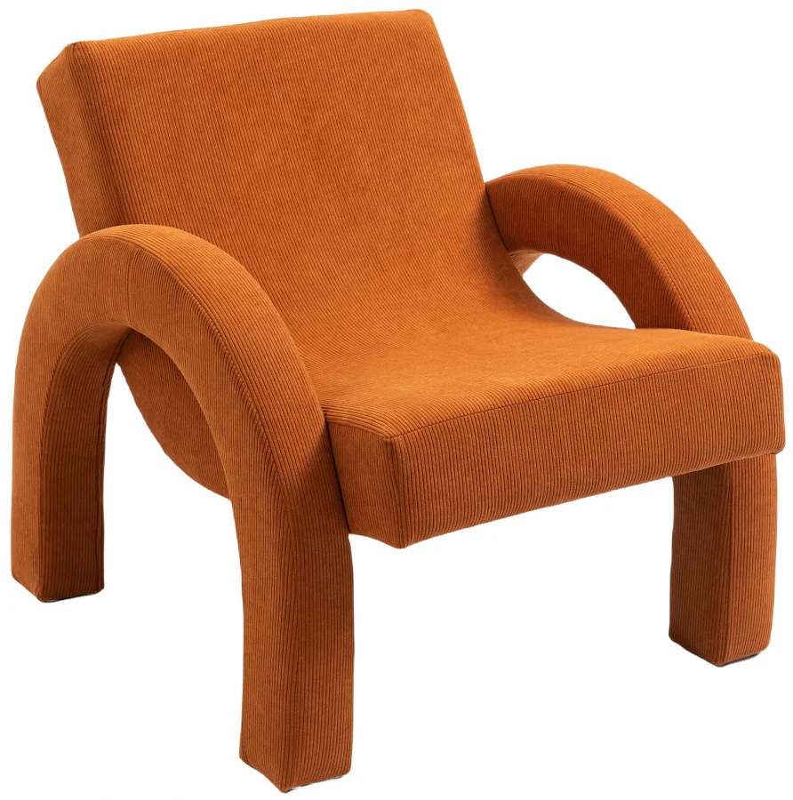 Corduroy Fabric Upholstered Accent Chair - Image 37