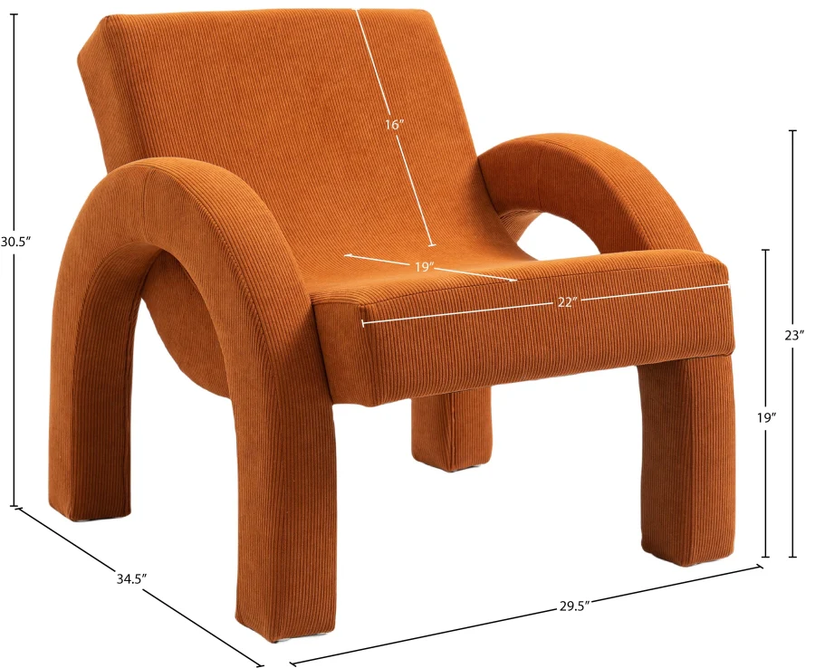 Corduroy Fabric Upholstered Accent Chair - Image 39