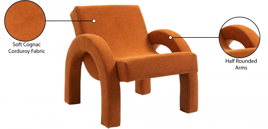 Corduroy Fabric Upholstered Accent Chair - Image 41