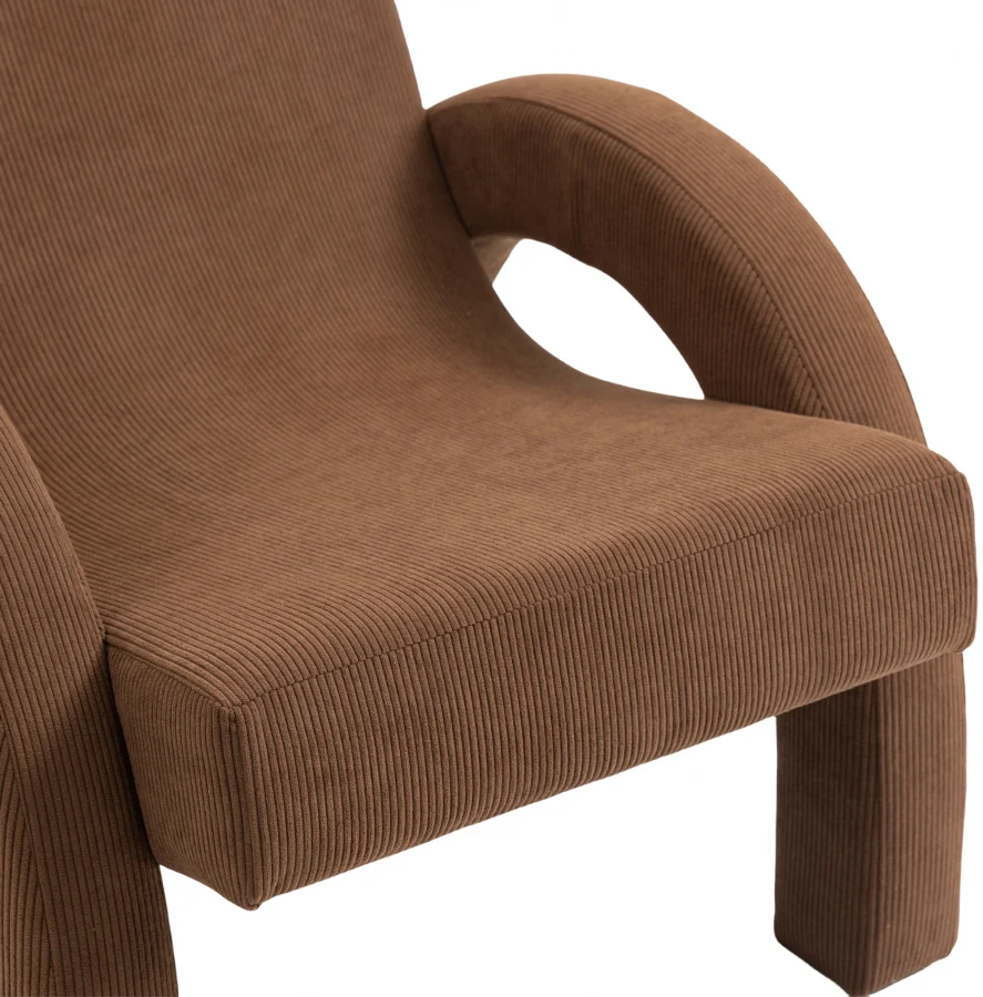 Corduroy Fabric Upholstered Accent Chair - Image 48