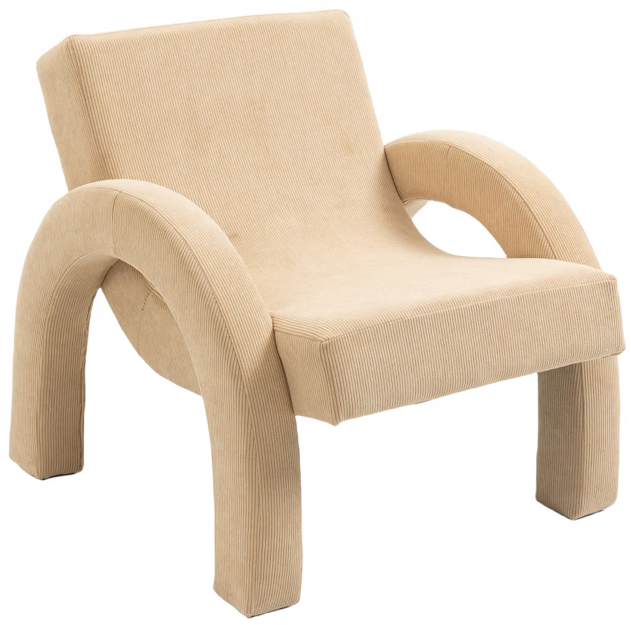 Corduroy Fabric Upholstered Accent Chair - Image 57