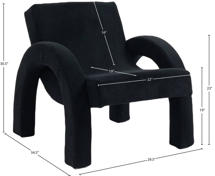 Corduroy Fabric Upholstered Accent Chair - Image 9