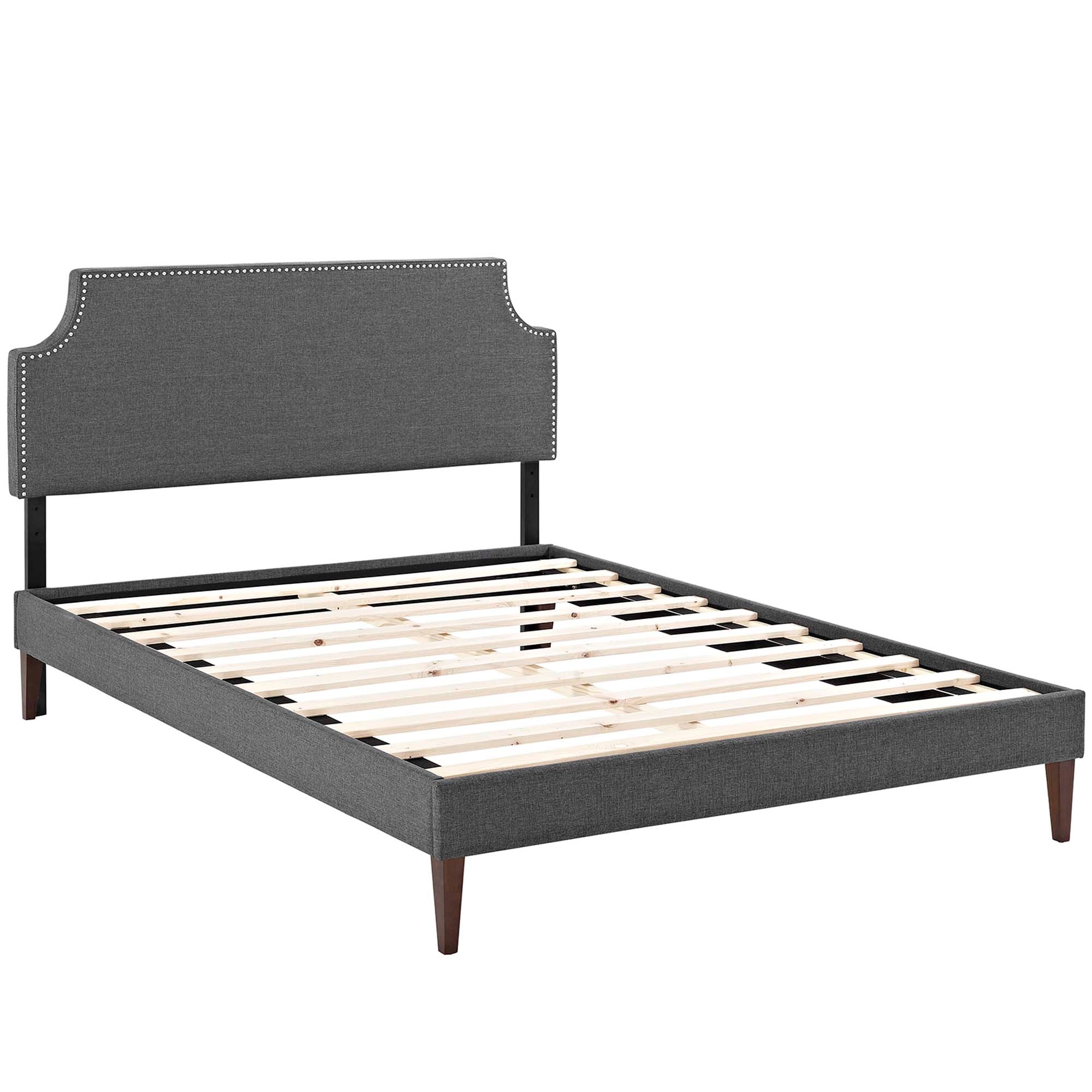 Corene Fabric Platform Bed with Squared Tapered Legs - Image 3