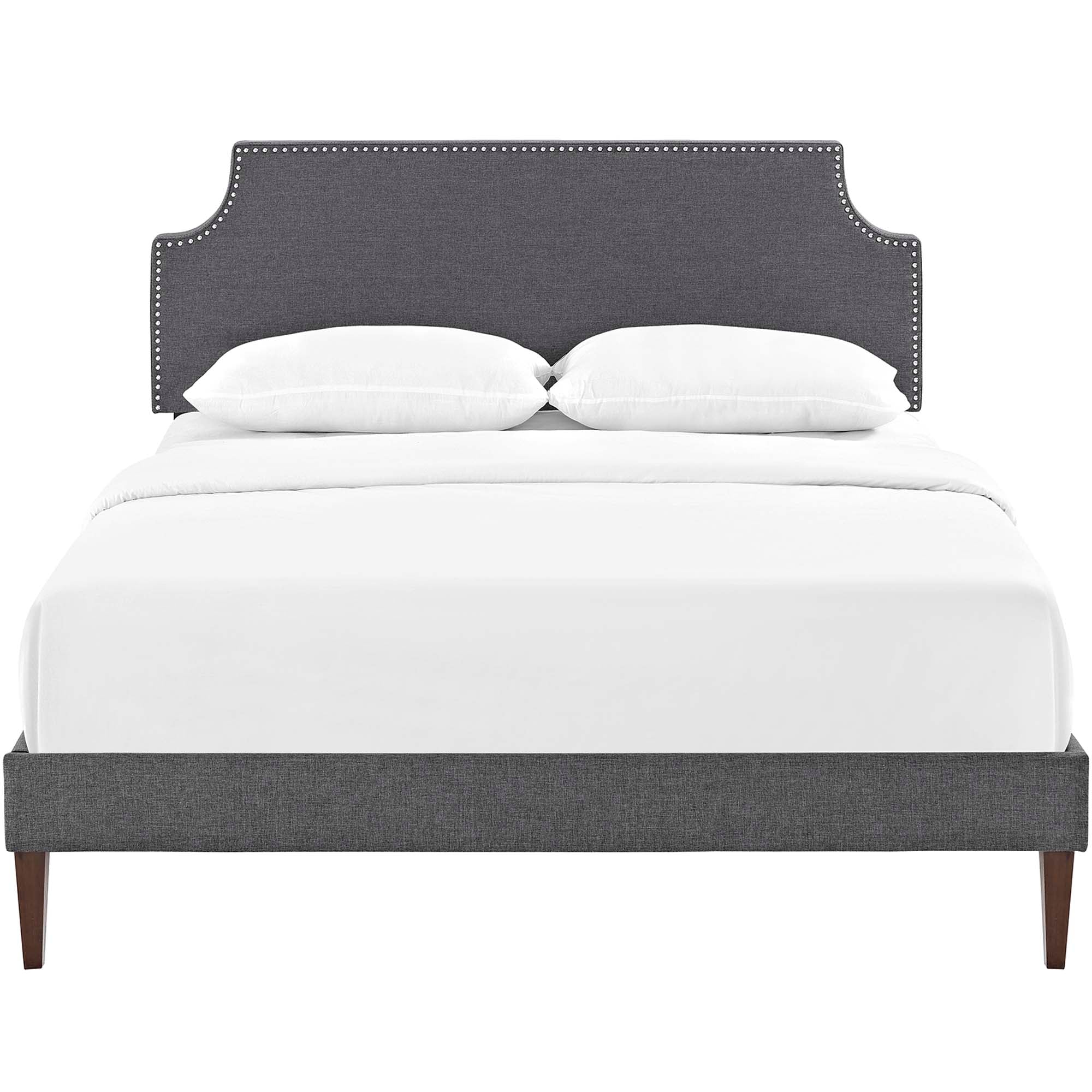 Corene Fabric Platform Bed with Squared Tapered Legs - Image 5