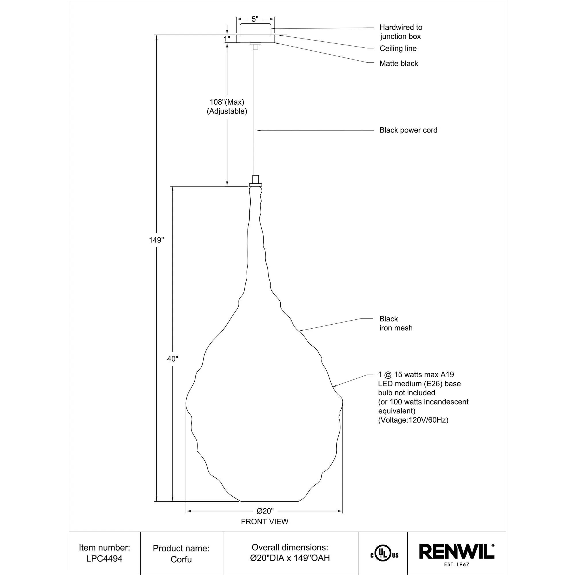 Corfu Pendant Lamp - Image 6