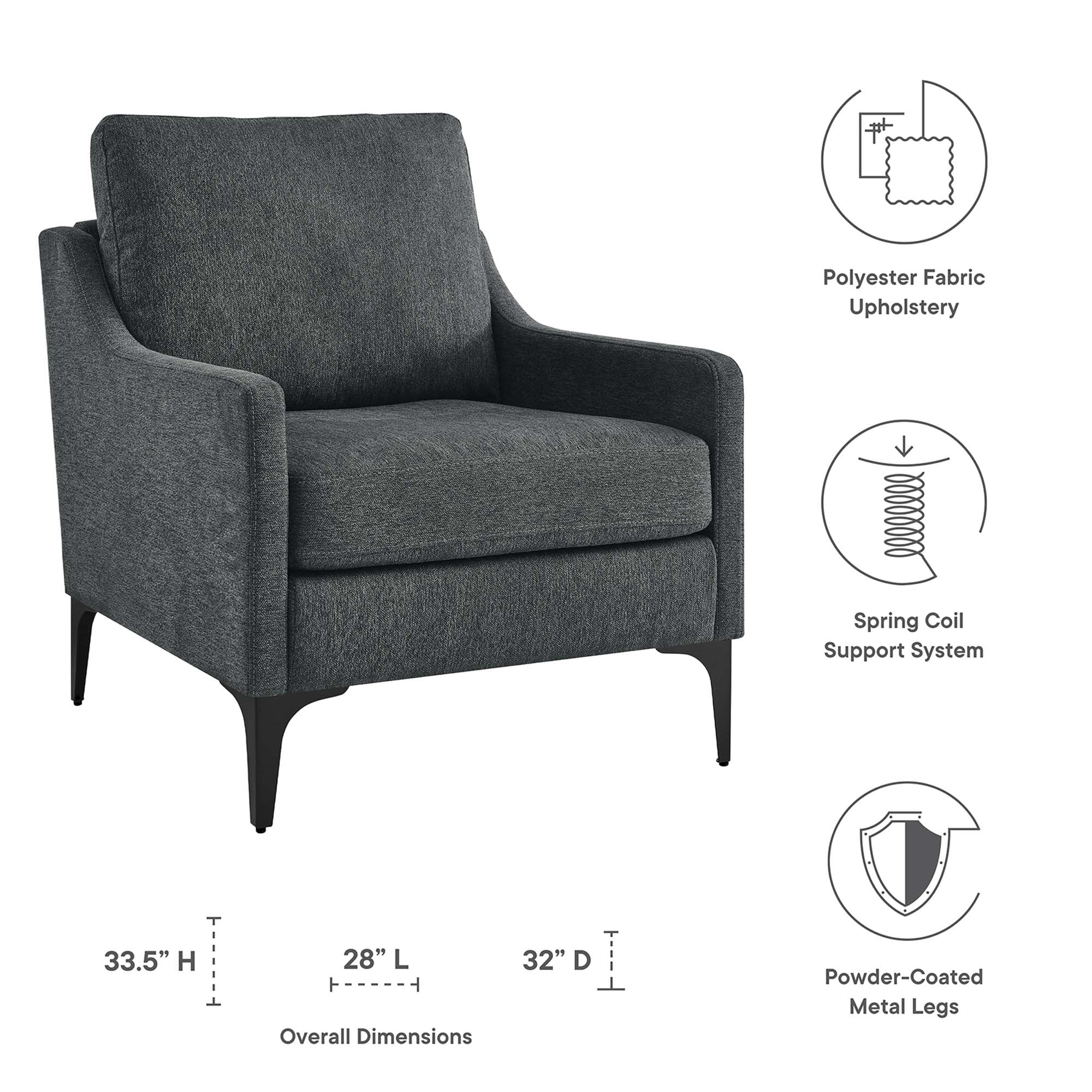 Corland Upholstered Fabric Armchair - Image 9