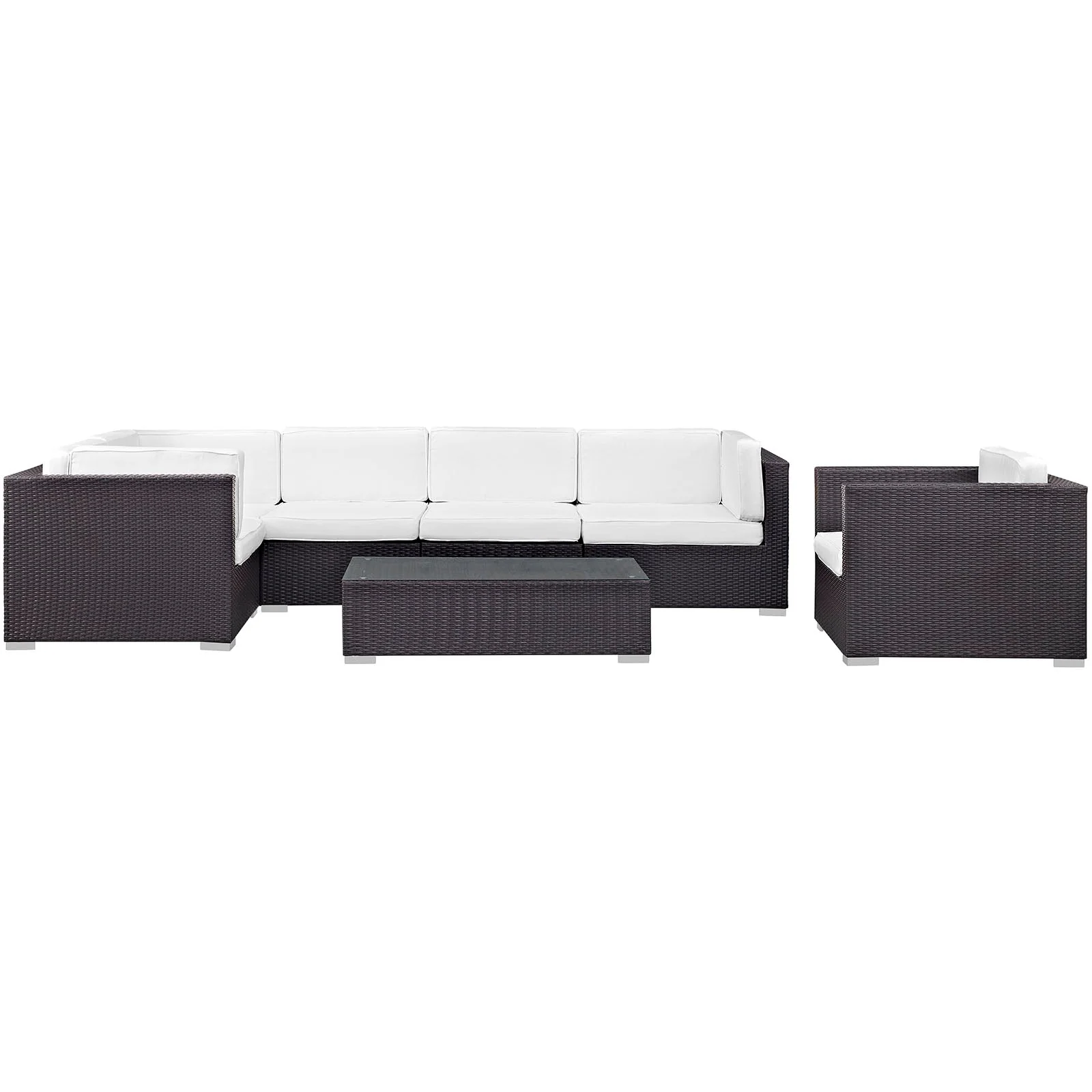 Corona 7 Piece Outdoor Patio Sectional Set - Image 14