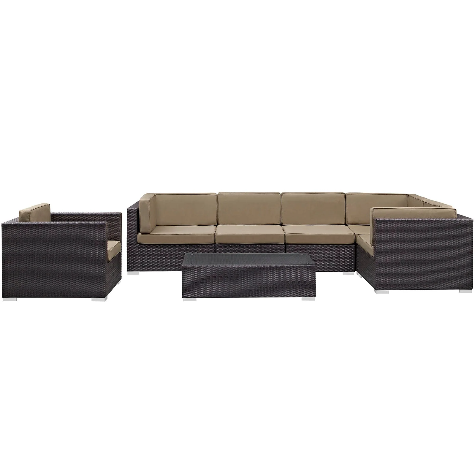 Corona 7 Piece Outdoor Patio Sectional Set - Image 3