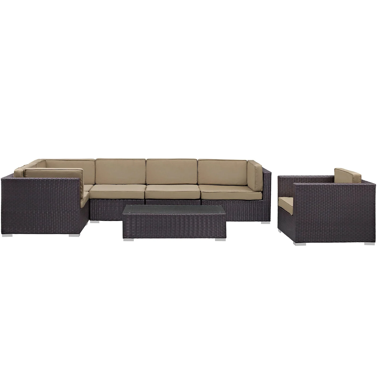 Corona 7 Piece Outdoor Patio Sectional Set - Image 5