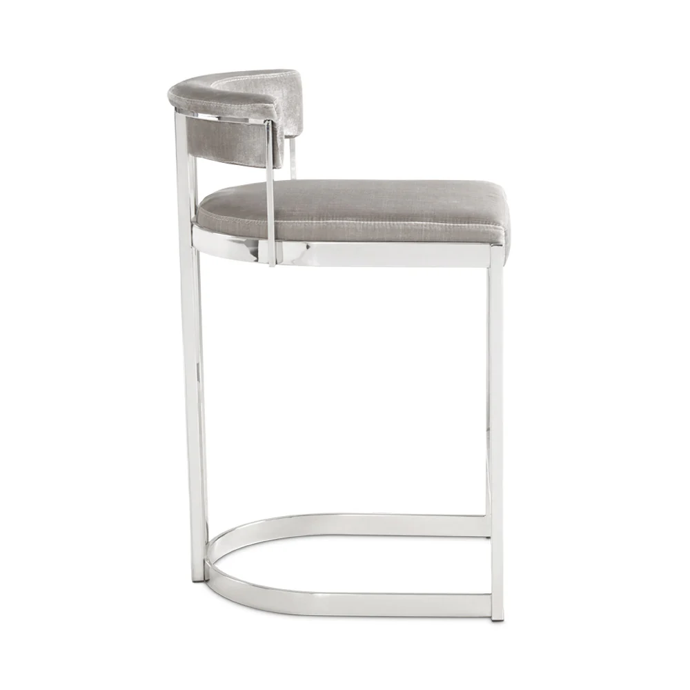 Corona Counter Chair: Grey Velvet - Image 3