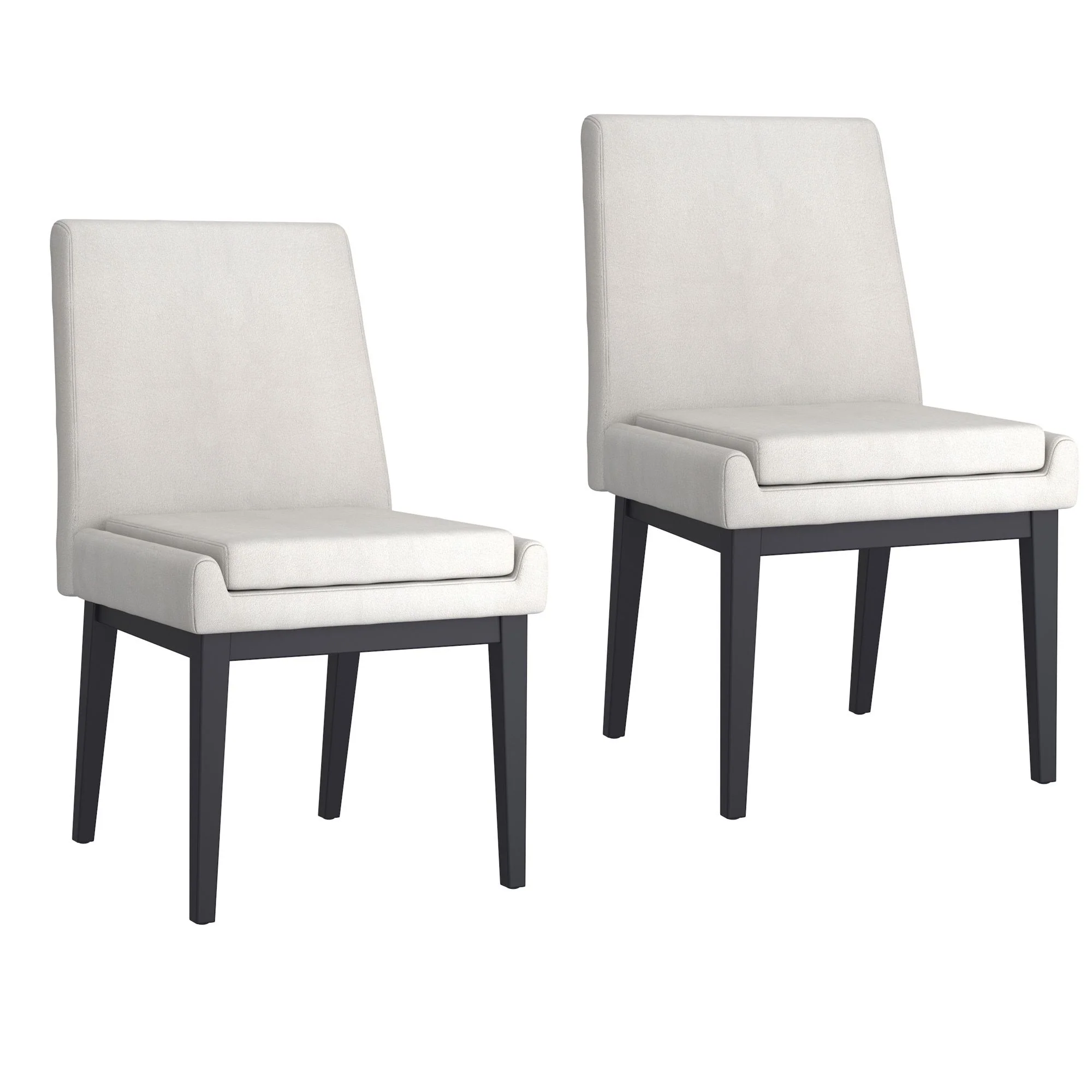 Cortez Dining Chair, set of 2, in Beige Fabric and Black - Image 7