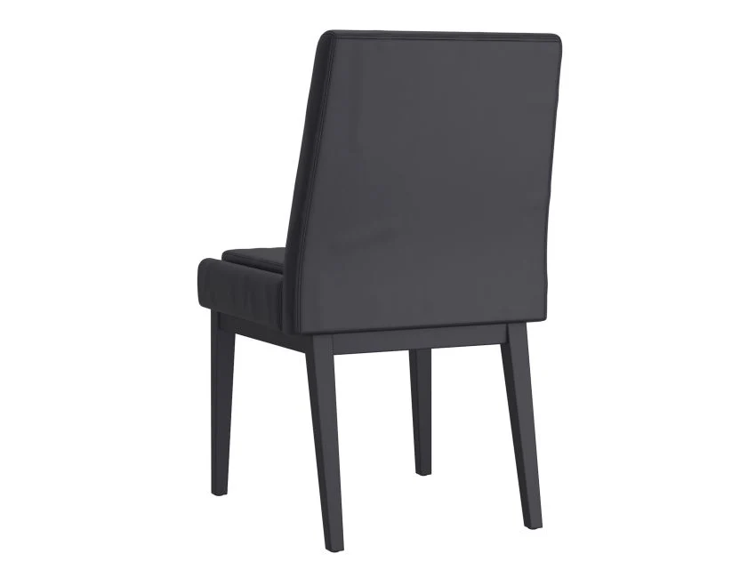 Cortez Dining Chair, set of 2, in Black Faux Leather and Black - Image 4