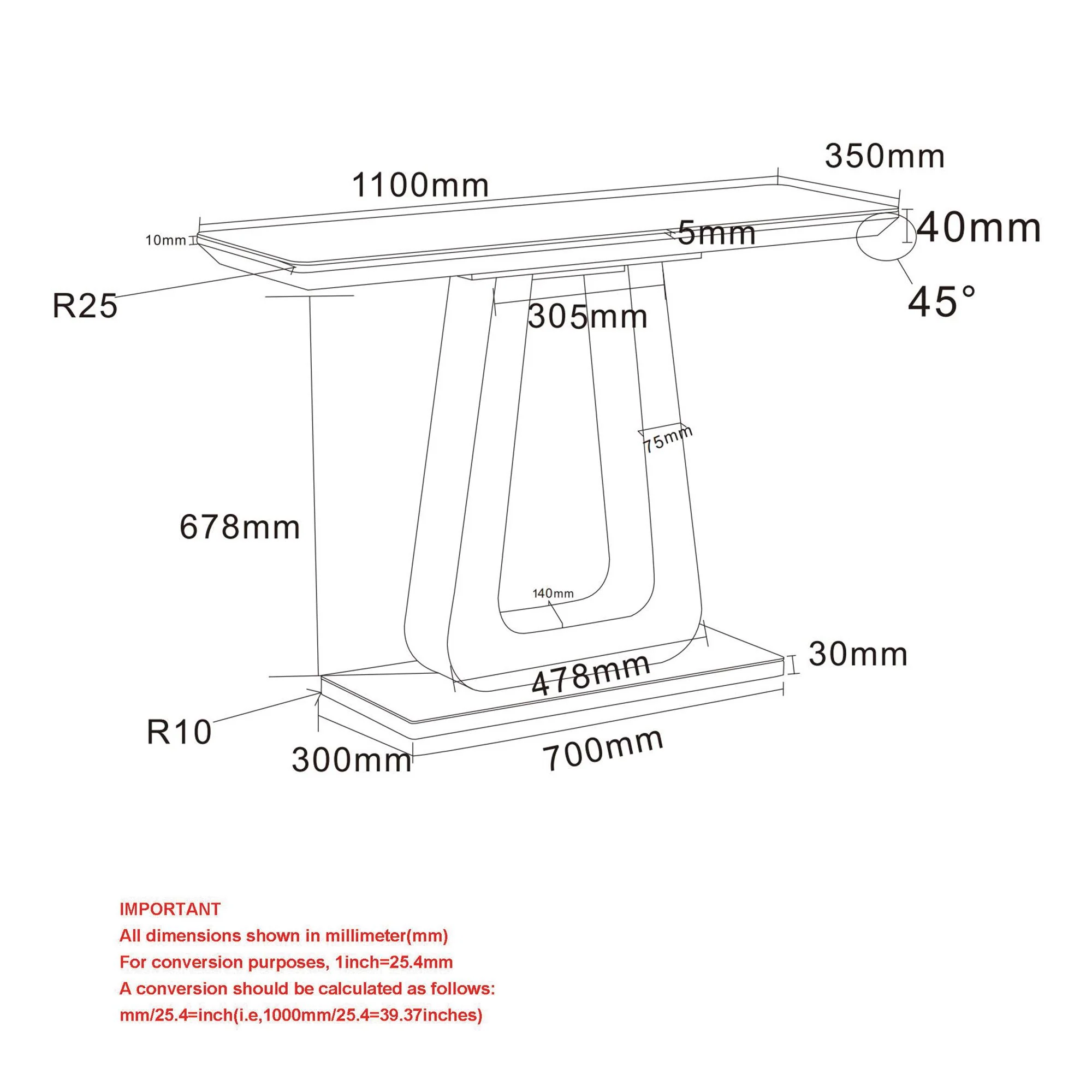 Corvus Console Table in Warm Grey - Image 8