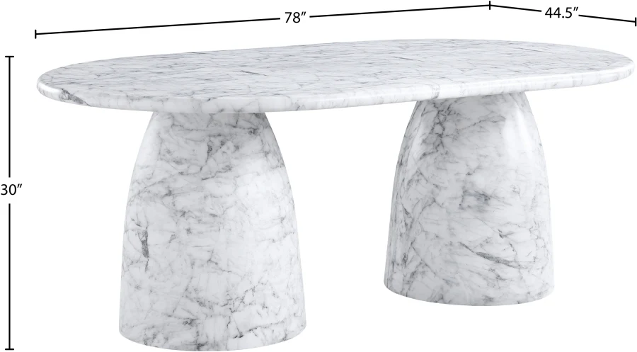 Cosenza Marble Finish Indoor / Outdoor Concrete Dining Table - Image 14