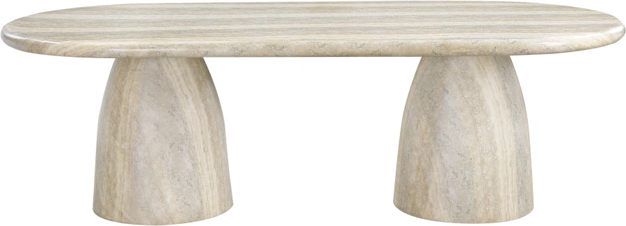 Cosenza Travertine Finish Indoor / Outdoor Concrete Dining Table - Image 5