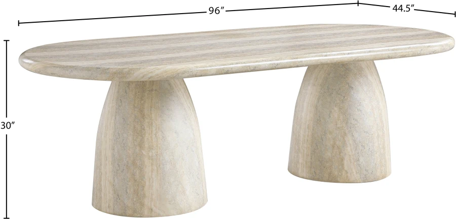 Cosenza Travertine Finish Indoor / Outdoor Concrete Dining Table - Image 7