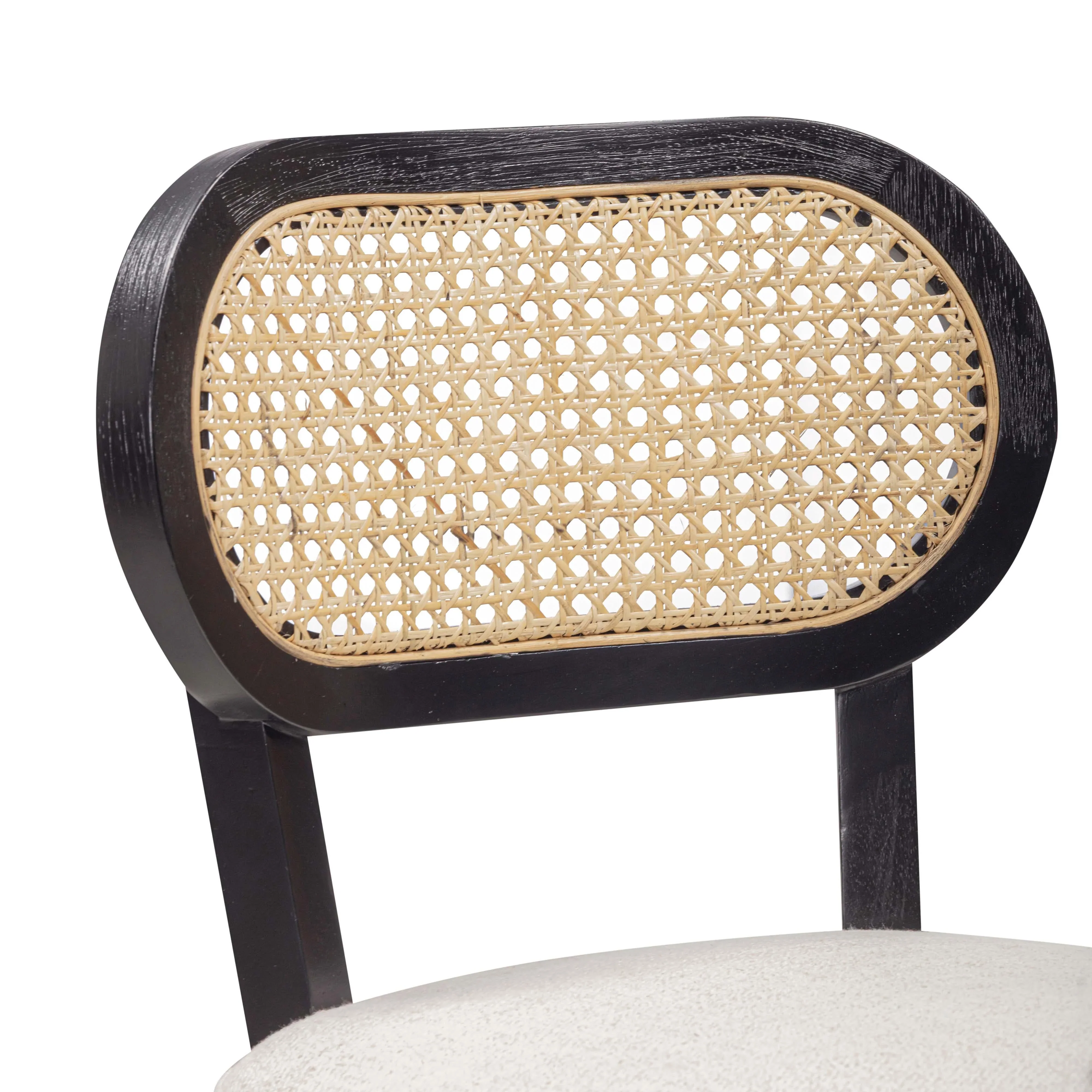 Cosette Black Dining Chair in Cream Performance Linen - Image 7