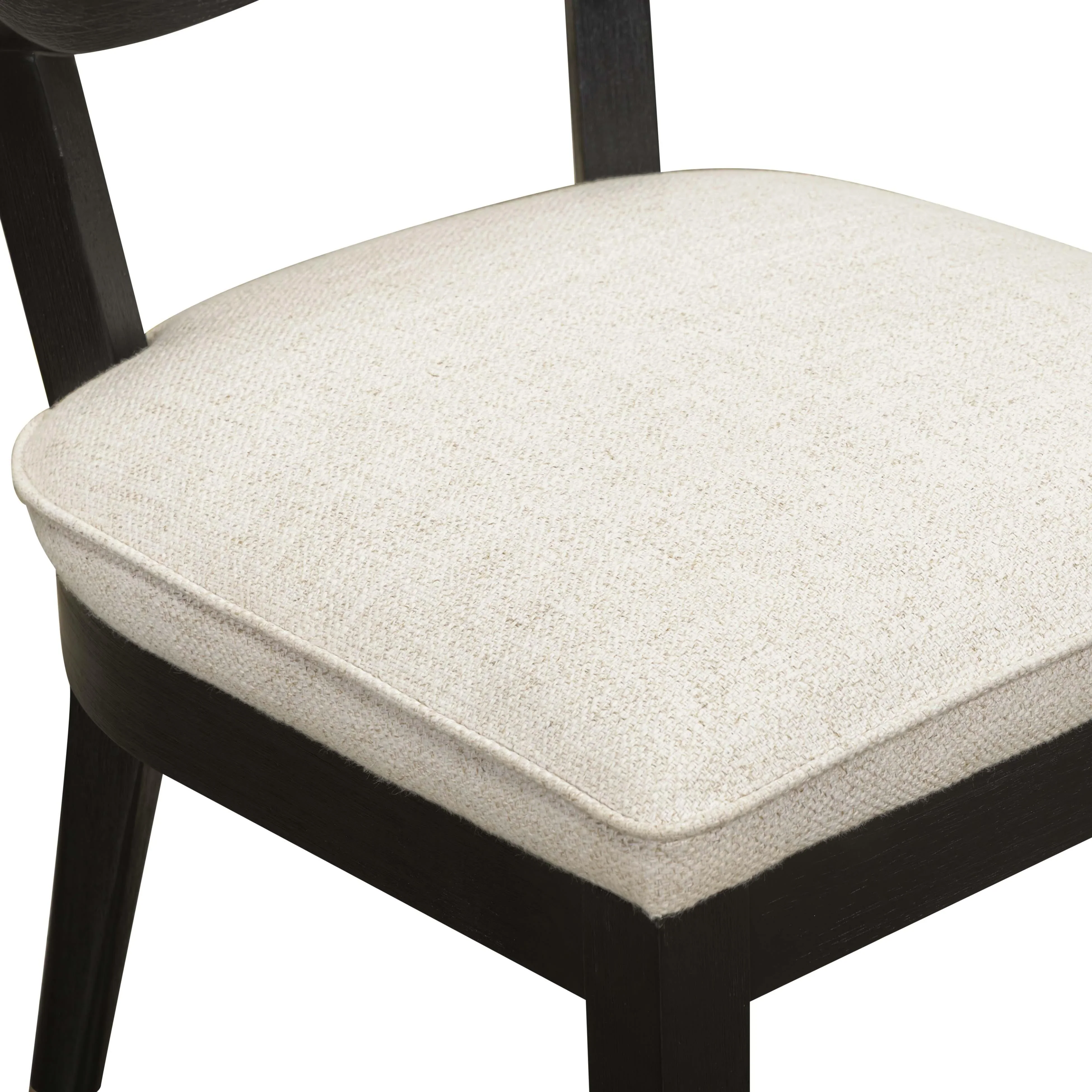 Cosette Black Dining Chair in Cream Performance Linen - Image 8