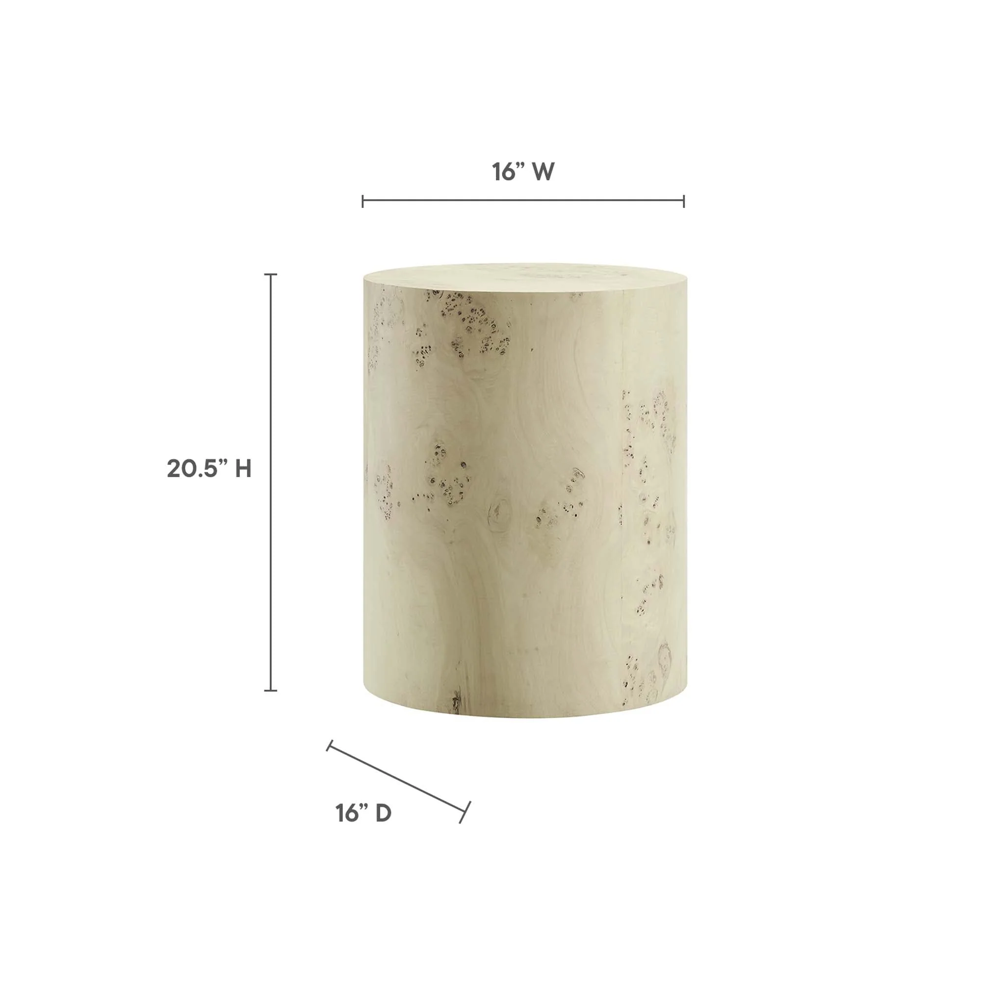 Cosmos 16" Round Burl Wood Side Table - Image 8