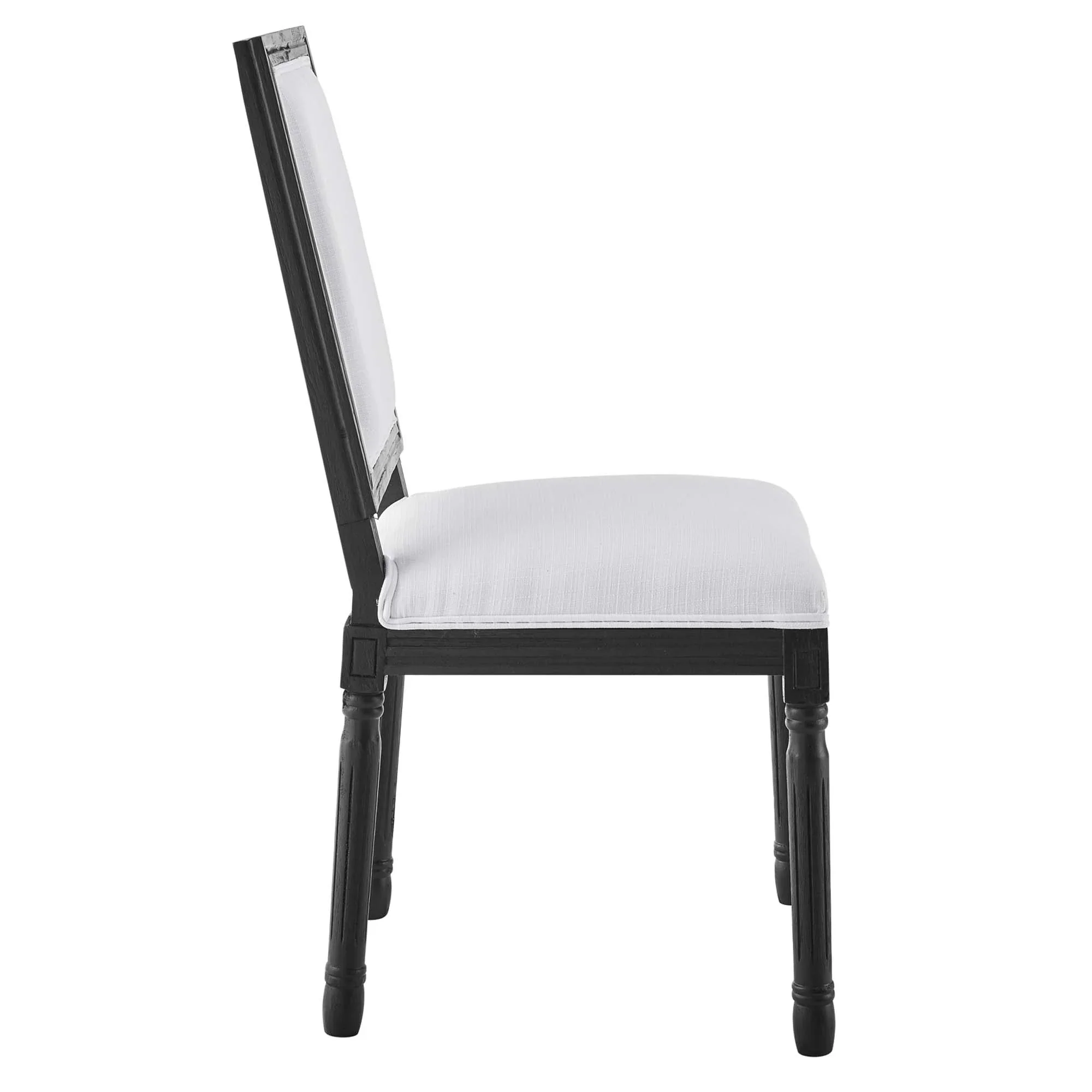 Court French Vintage Upholstered Fabric Dining Side Chair - Image 10