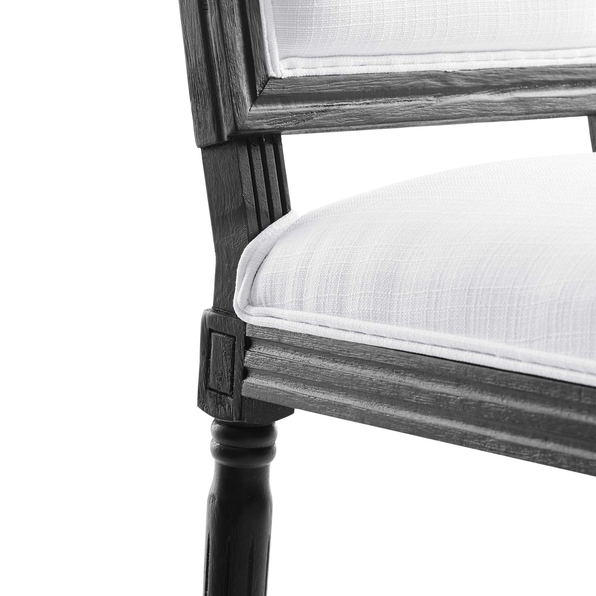 Court French Vintage Upholstered Fabric Dining Side Chair - Image 13