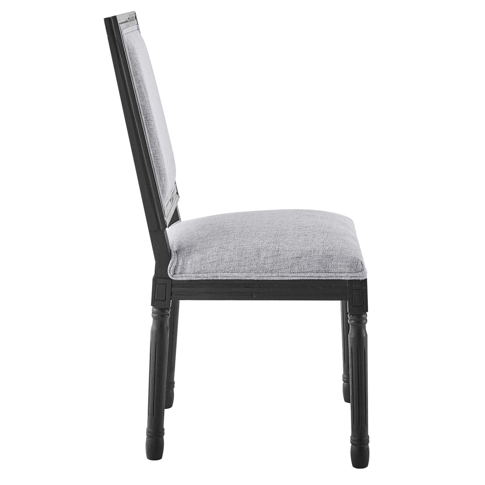 Court French Vintage Upholstered Fabric Dining Side Chair - Image 2