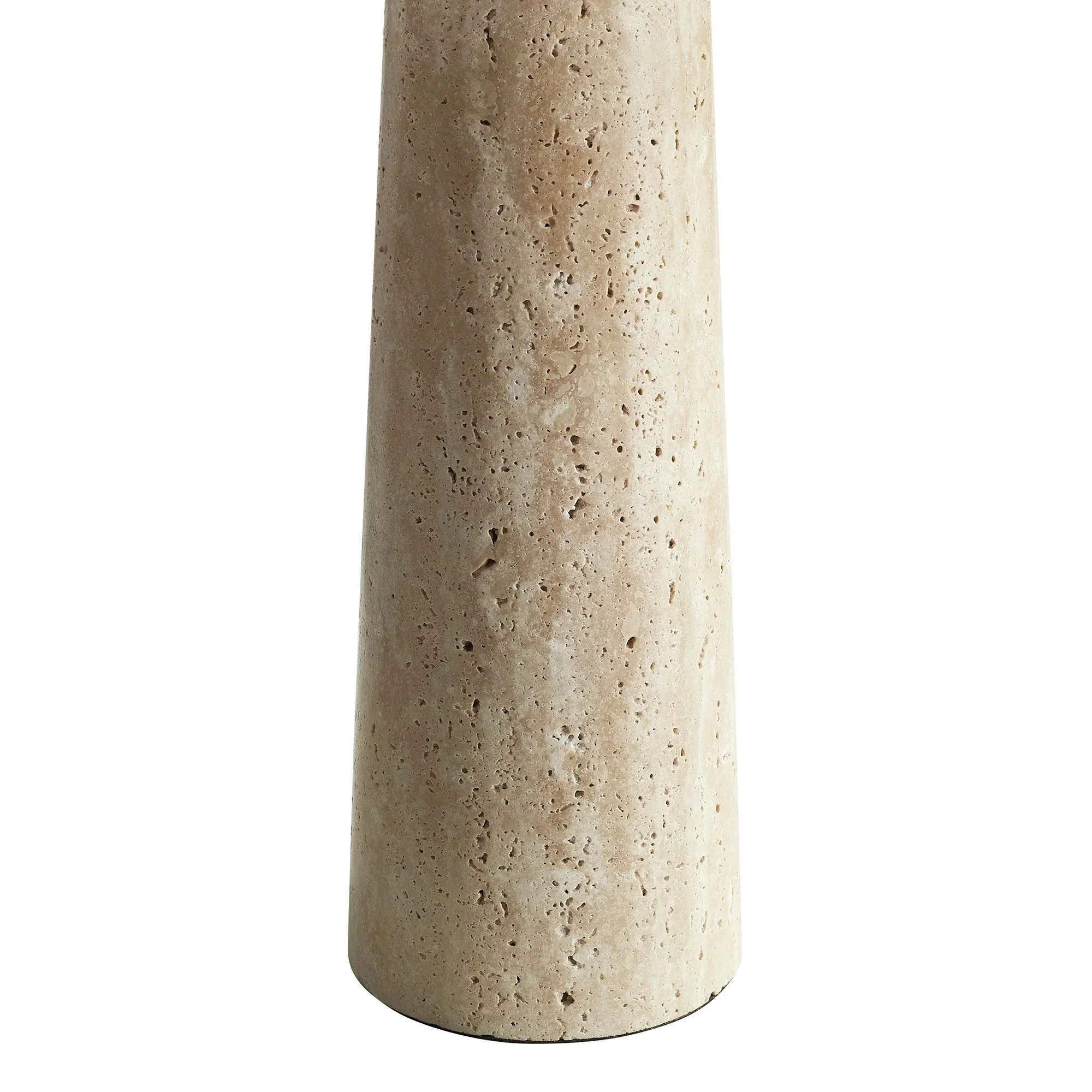 Cove Travertine Table Lamp With Pleated Shade in Travertine - Image 8