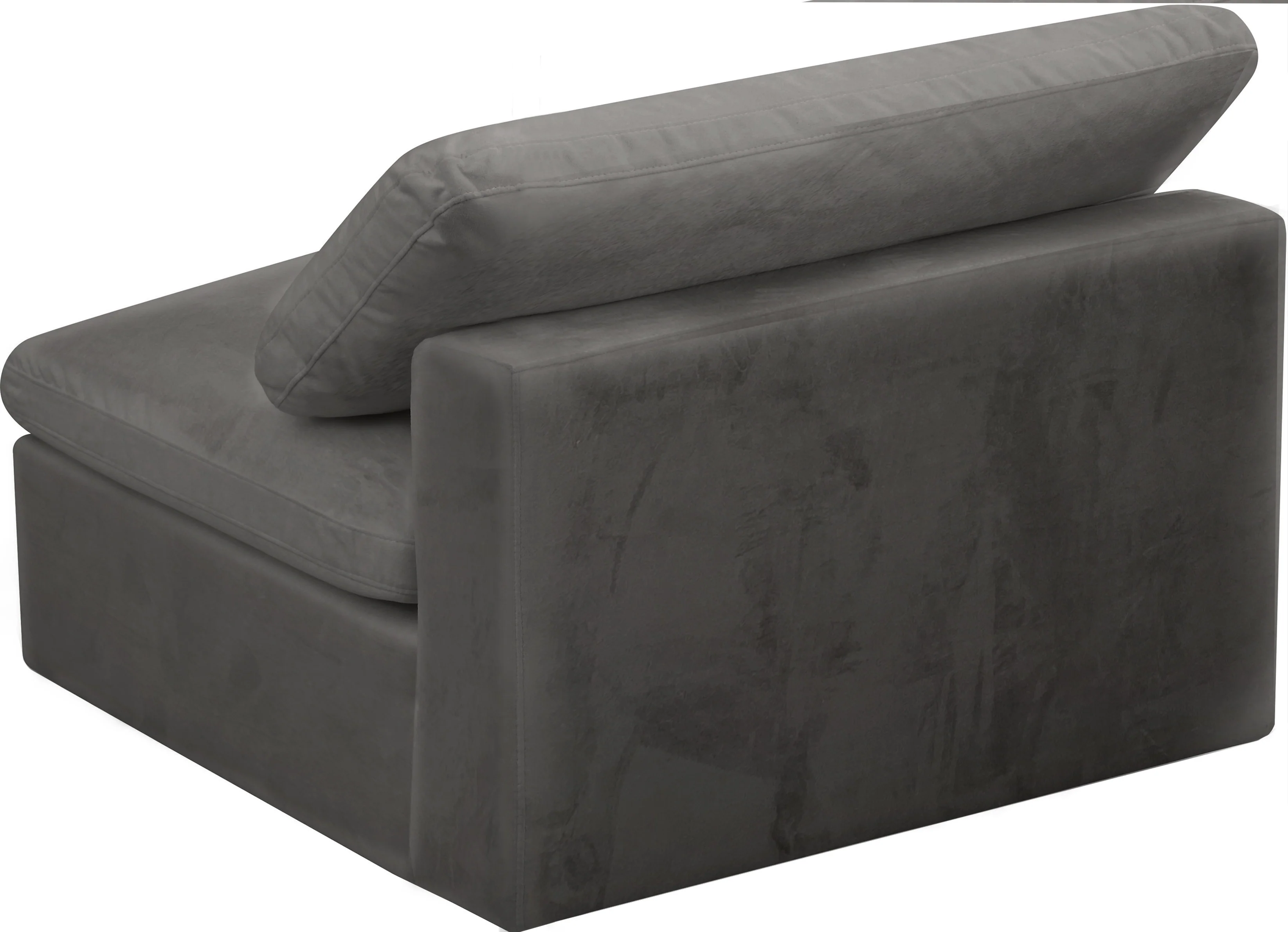 Cozy Velvet Upholstered Overstuffed Fiber Filled Comfort Comfort Armless Modular Chair - Image 11
