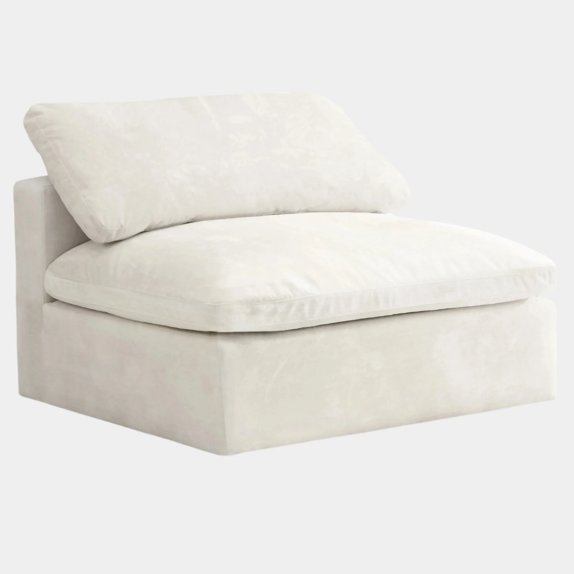 Cozy Velvet Upholstered Overstuffed Fiber Filled Comfort Comfort Armless Modular Chair - Image 15
