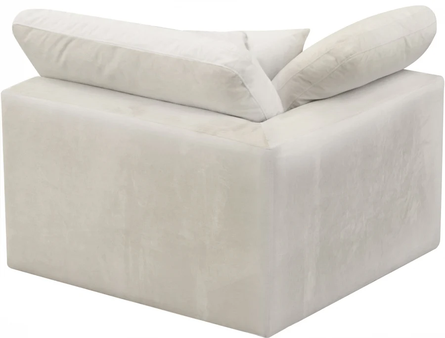 Cozy Velvet Upholstered Overstuffed Fiber Filled Comfort Comfort Corner Modular Chair - Image 15