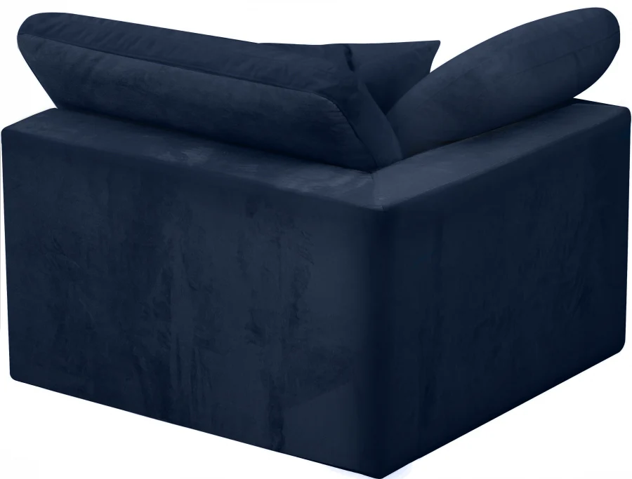 Cozy Velvet Upholstered Overstuffed Fiber Filled Comfort Comfort Corner Modular Chair - Image 21