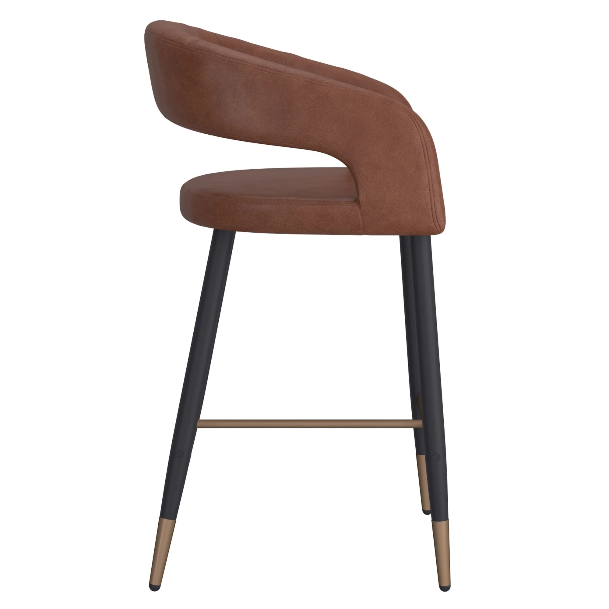 Crimson 26" Counter Stool, set of 2, in Saddle and Black - Image 4