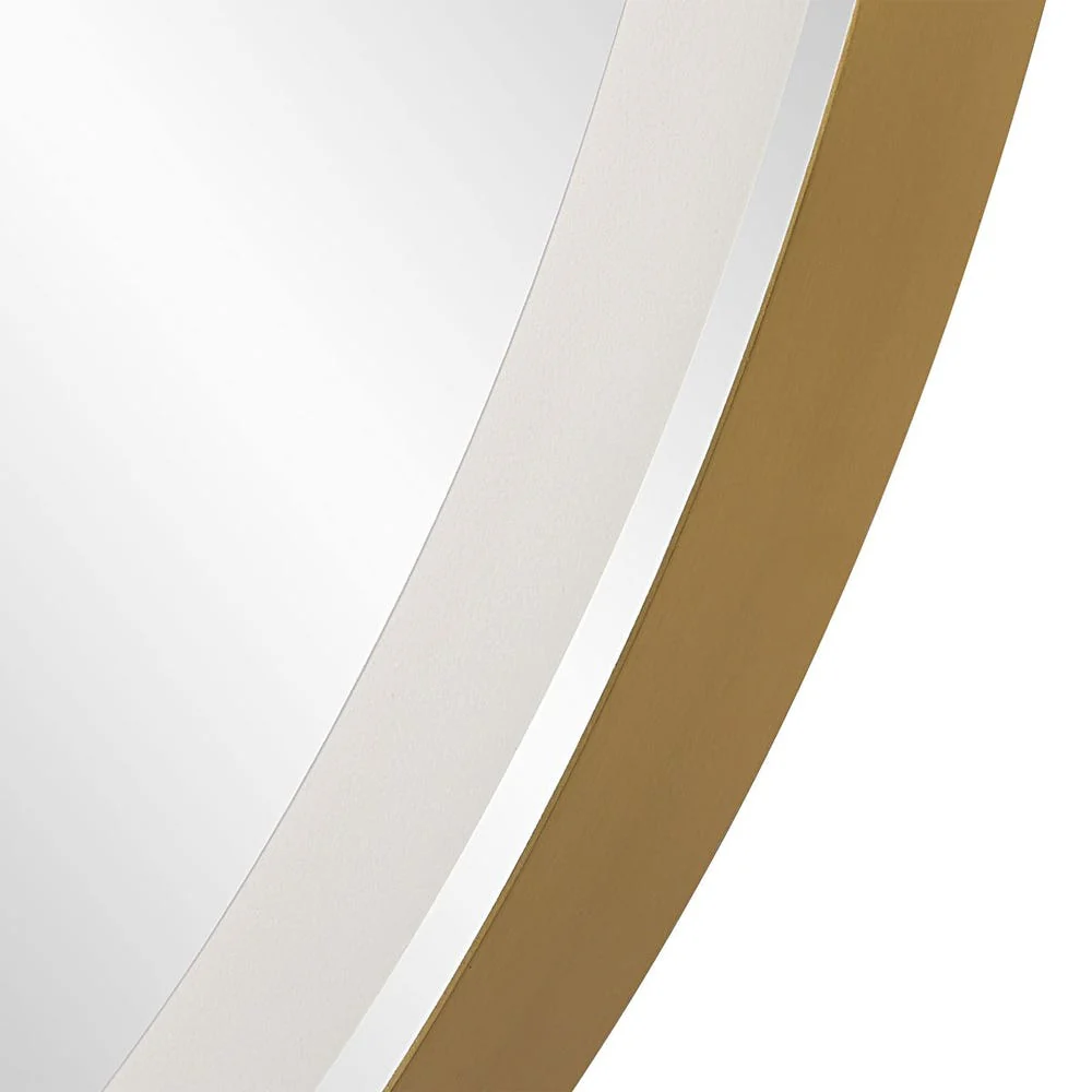 Crofton Lighted Round Mirror, Brass - Image 10