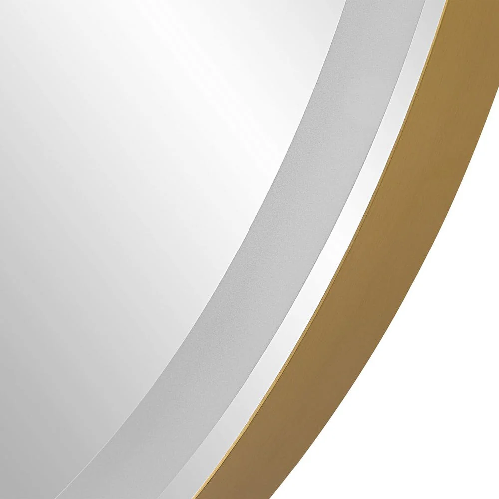 Crofton Lighted Round Mirror, Brass - Image 9