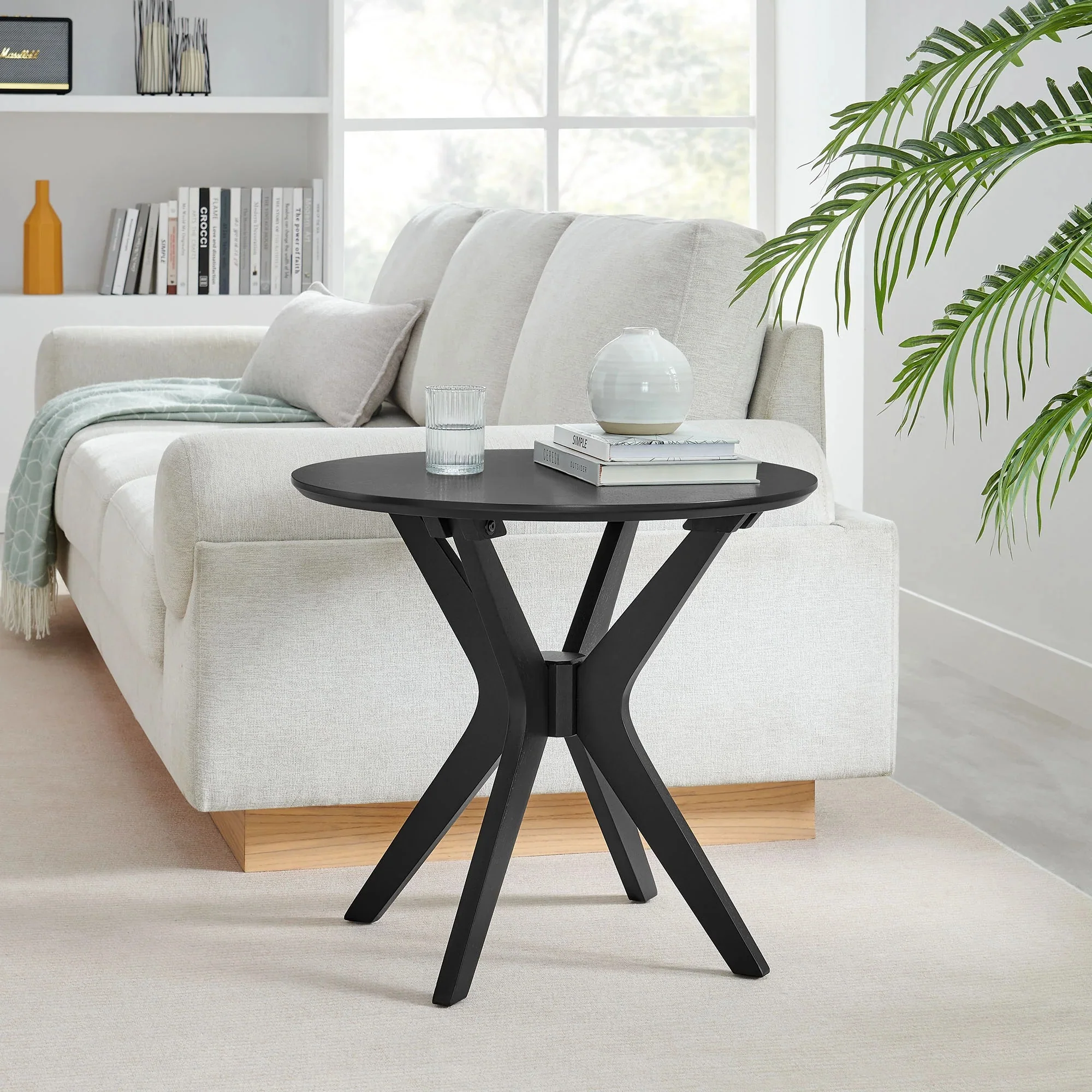Crossroads 24” Round Wood Side Table - Image 11