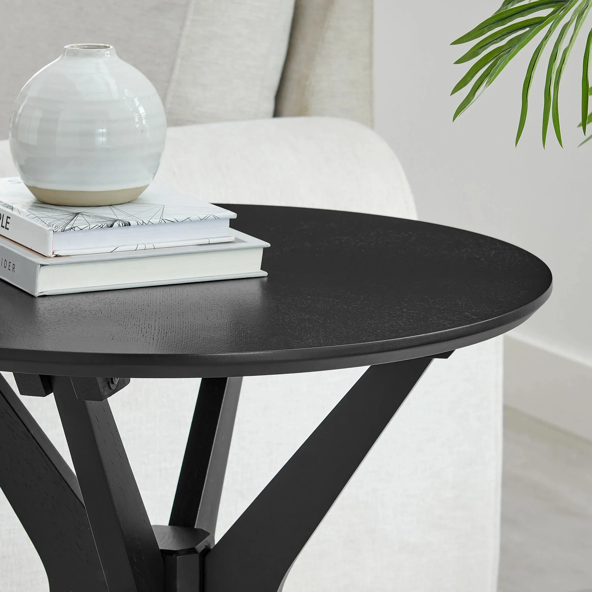 Crossroads 24” Round Wood Side Table - Image 12