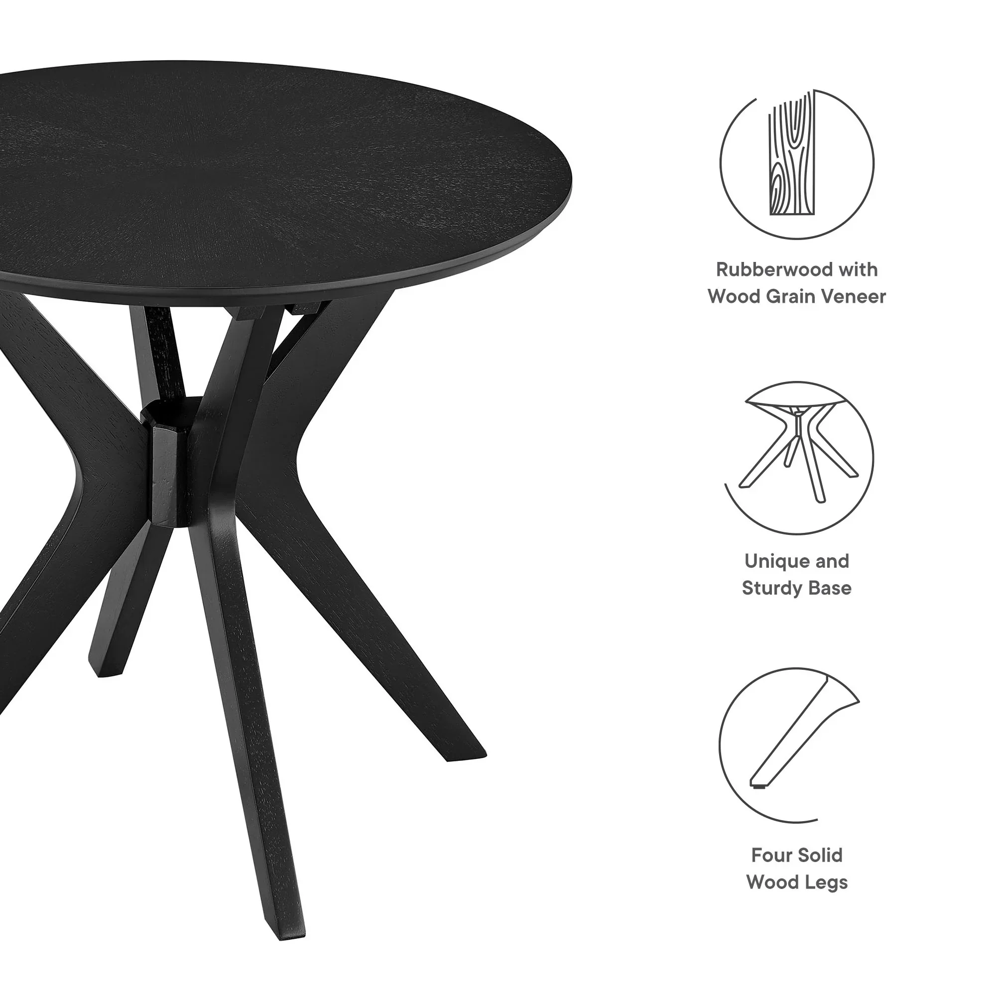 Crossroads 24” Round Wood Side Table - Image 16
