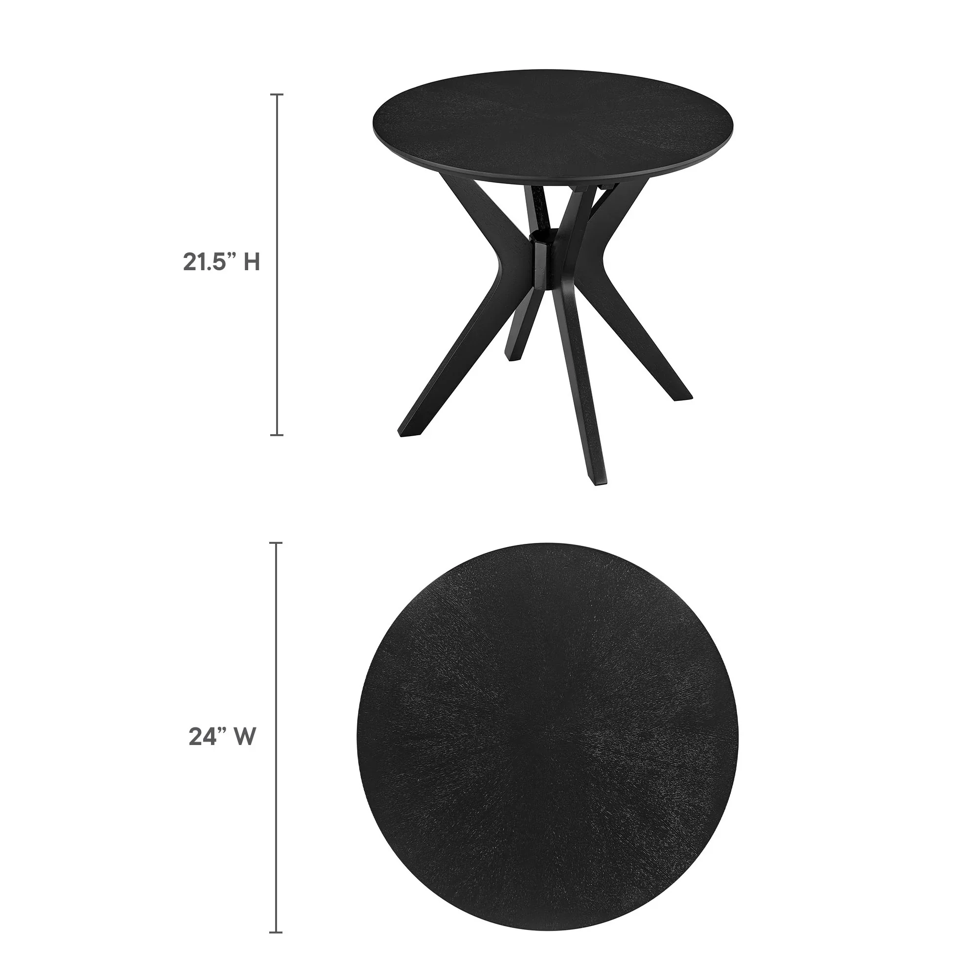 Crossroads 24” Round Wood Side Table - Image 17