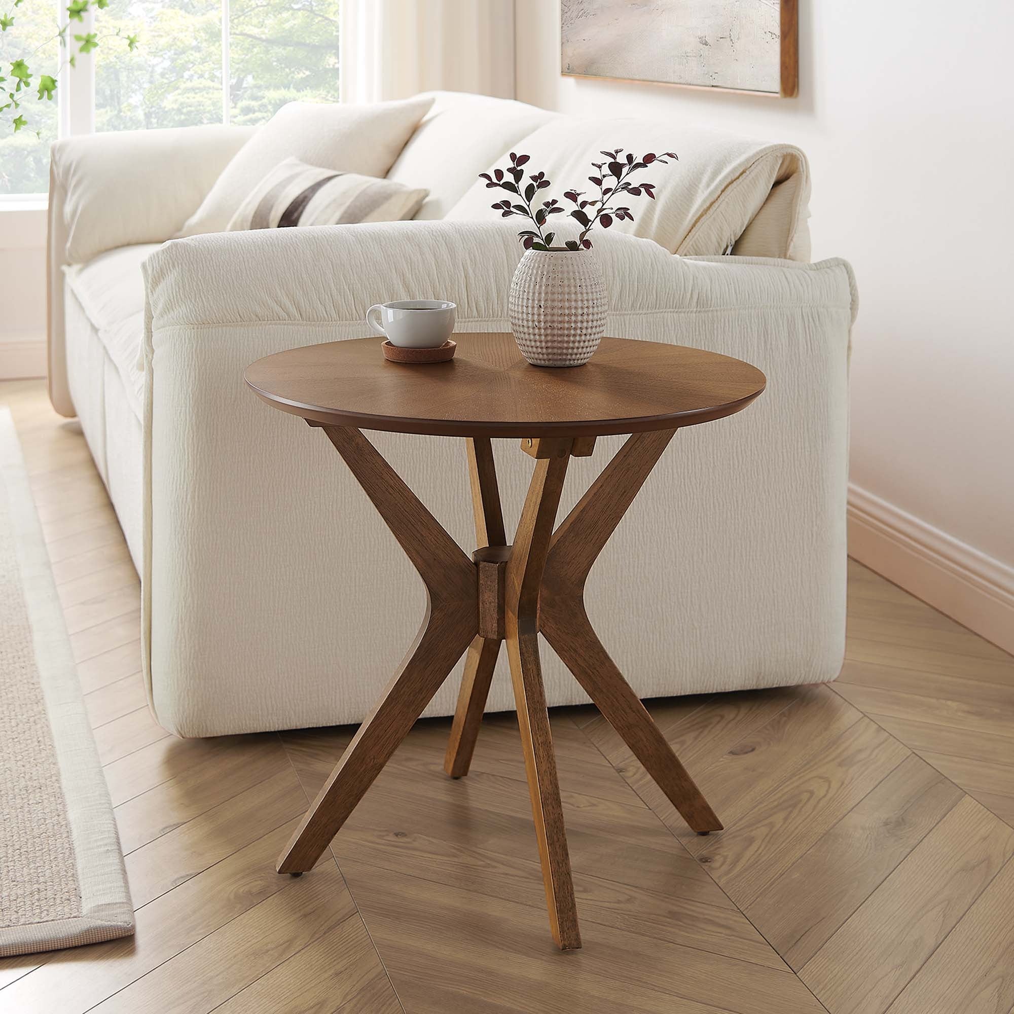 Crossroads 24” Round Wood Side Table - Image 19