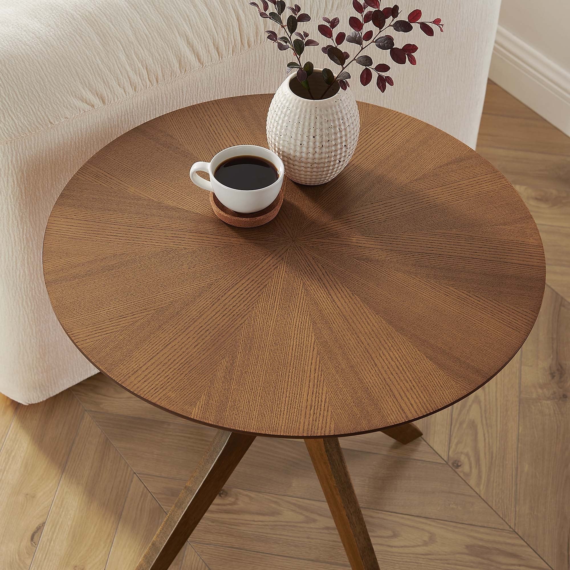 Crossroads 24” Round Wood Side Table - Image 20