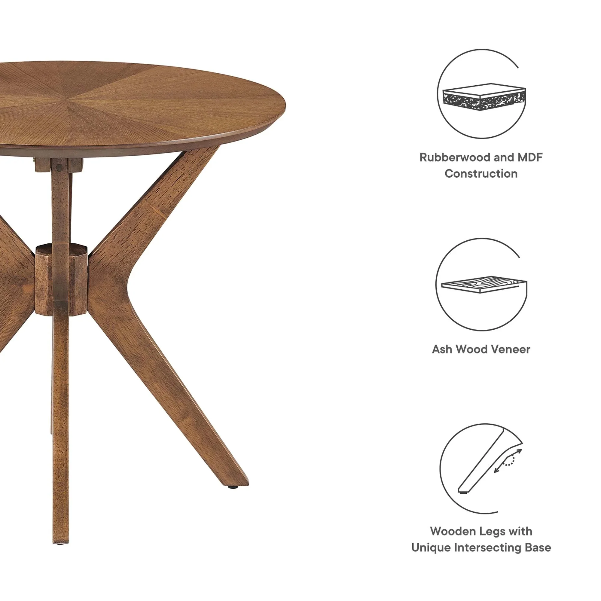 Crossroads 24” Round Wood Side Table - Image 25