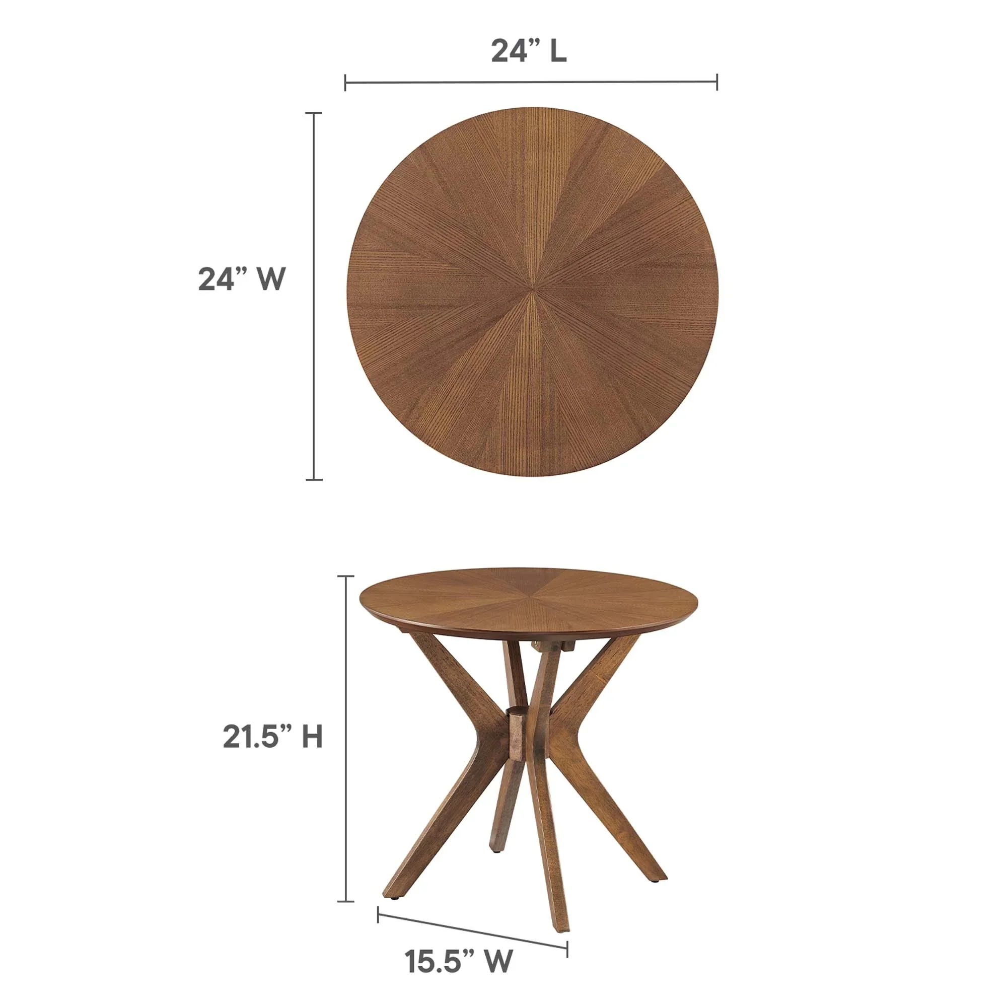 Crossroads 24” Round Wood Side Table - Image 26