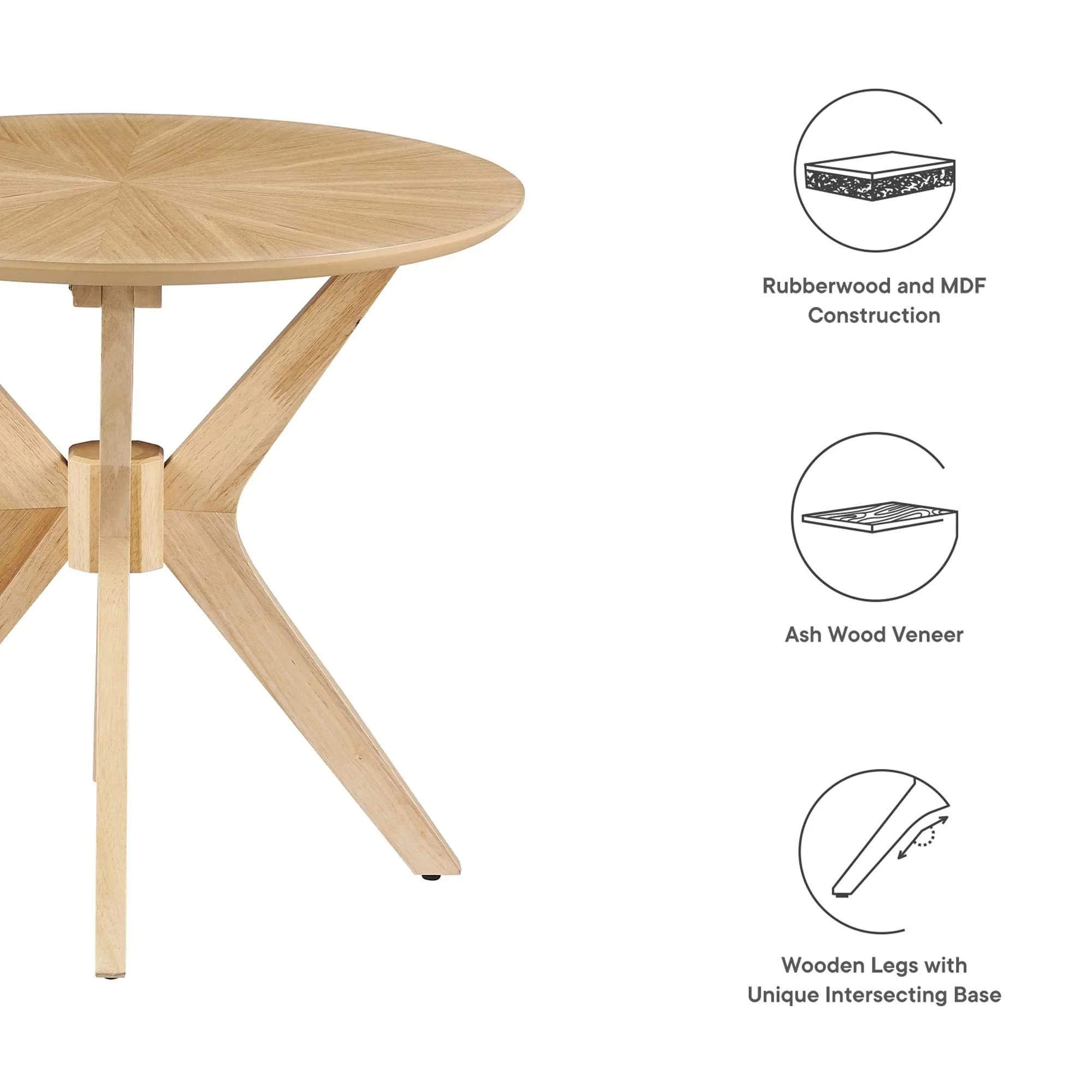 Crossroads 24” Round Wood Side Table - Image 8