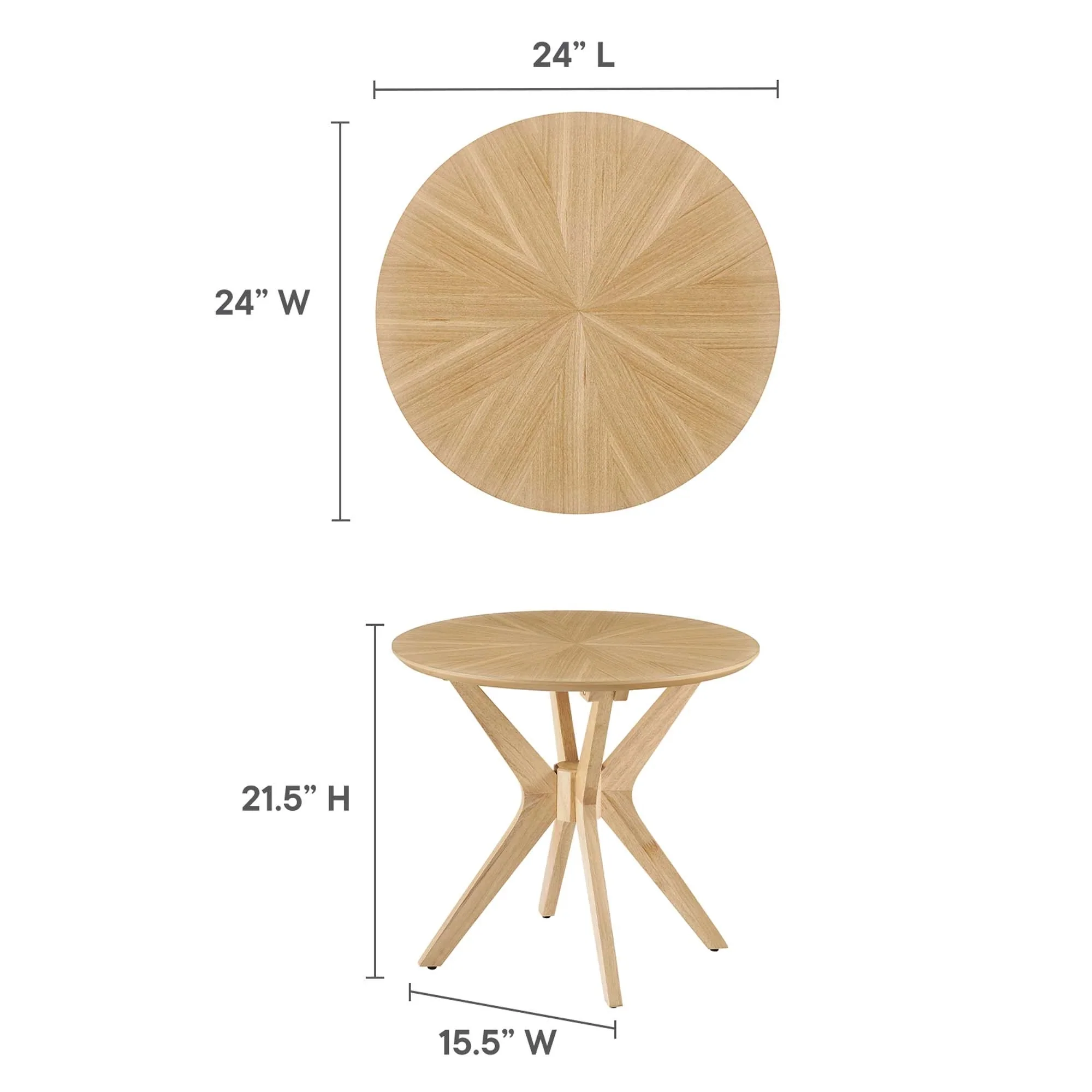 Crossroads 24” Round Wood Side Table - Image 9