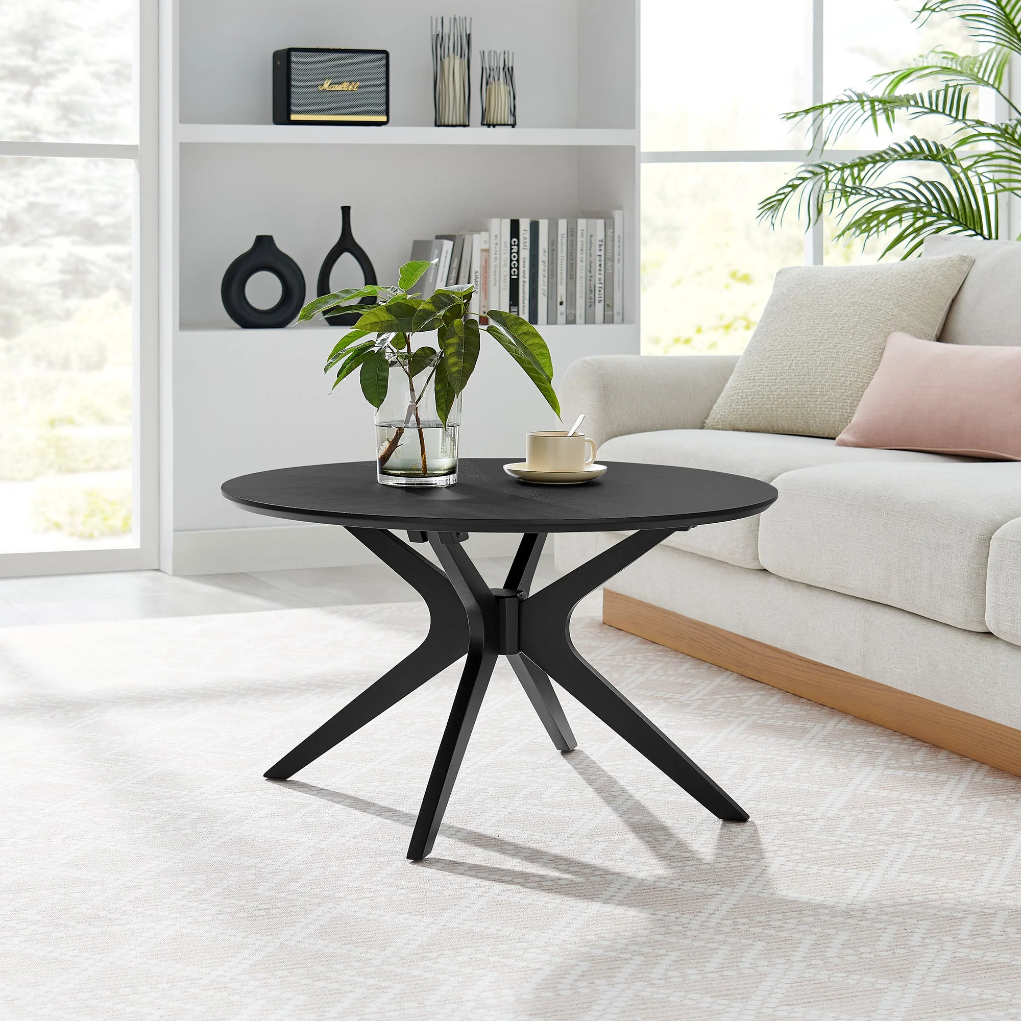 Crossroads Round Wood Coffee Table - Image 11